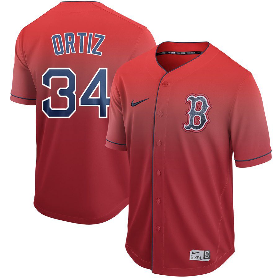 Men Boston Redsox #34 Ortiz Red Nike Fade MLB Jersey->boston red sox->MLB Jersey